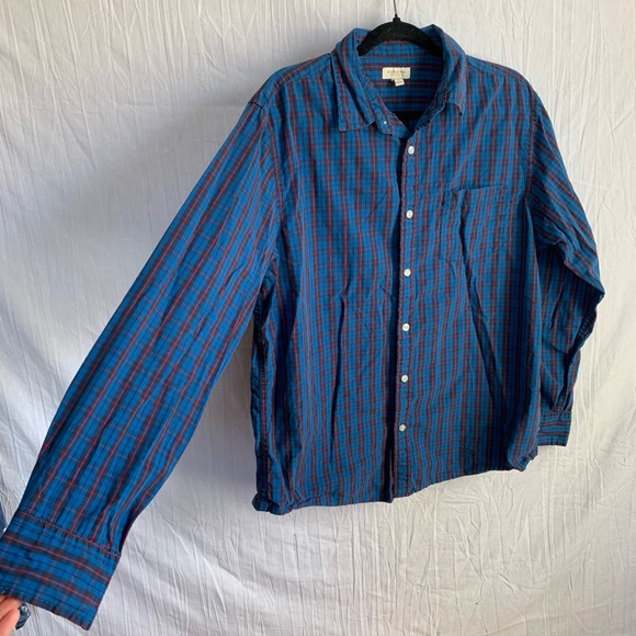 Sonoma Blue Red Lightweight Mens Button Up Shirt Size L - Picture 2 of 6